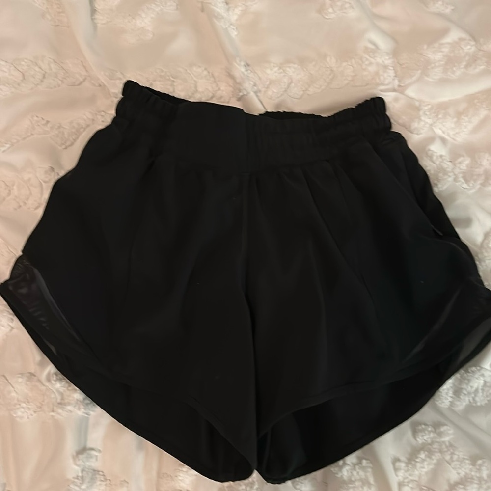 Worn once black lululemon hotty hot shorts